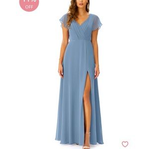 Azazie Rylee Dusty Blue Bridesmaid Dress